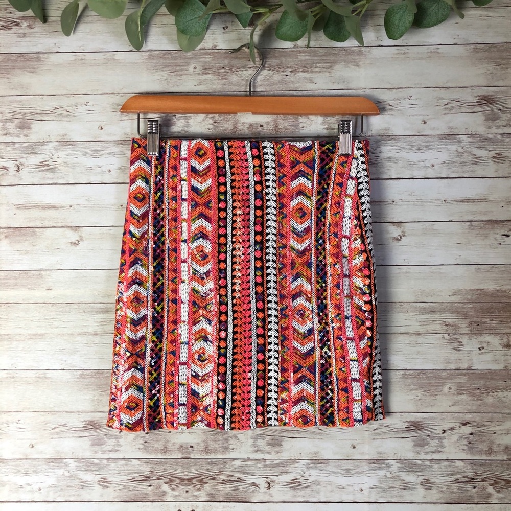 Francesca’s sequined mini skirt multi size small